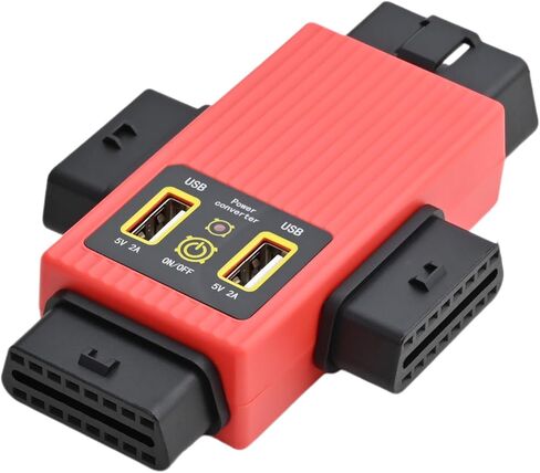 iKKEGOL Pocket Obd2 obdii كامل 16 دبوس 1 ذكر إلى 3 أنثى محول محول كابل obd مع 2 منفذ USB لشحن موسع التشخيص (أحمر) in Kuwait
