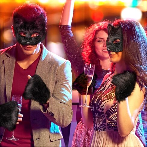 مجموعة قناع وذيل الهالوين من فروي قناع الثعلب وقناع ذيل الذئب وتدفئة الساق الغامضة للحفلات التنكرية in Kuwait