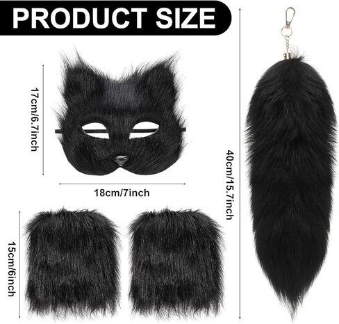 مجموعة قناع وذيل الهالوين من فروي قناع الثعلب وقناع ذيل الذئب وتدفئة الساق الغامضة للحفلات التنكرية in Kuwait