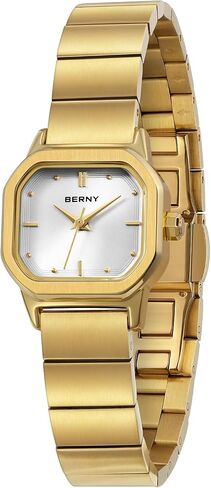 BERNY Gold Watches for Women Dainty Ladies Square Quartz Watch Japanese Quartz Movement 3ATM Waterproof Fashion Small Female Wrist Watch Luxury Birthday Gifts for Lady in Kuwait