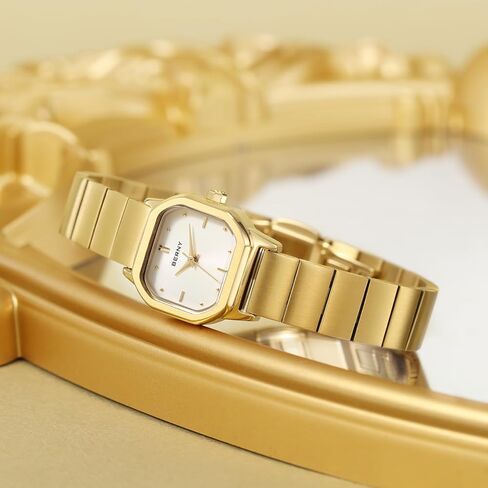 BERNY Gold Watches for Women Dainty Ladies Square Quartz Watch Japanese Quartz Movement 3ATM Waterproof Fashion Small Female Wrist Watch Luxury Birthday Gifts for Lady in Kuwait