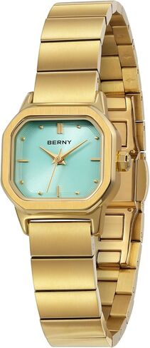 BERNY Gold Watches for Women Dainty Ladies Square Quartz Watch Japanese Quartz Movement 3ATM Waterproof Fashion Small Female Wrist Watch Luxury Birthday Gifts for Lady in Kuwait