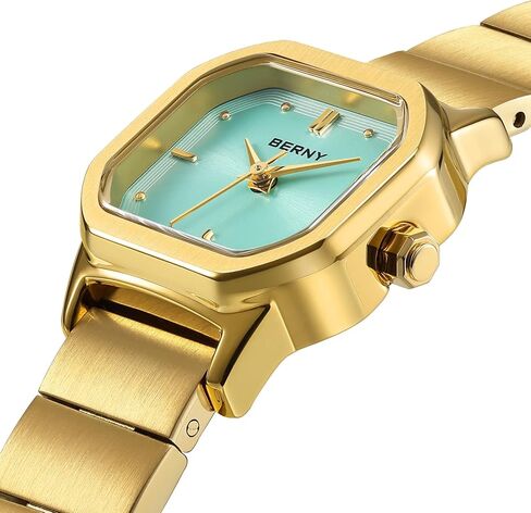 BERNY Gold Watches for Women Dainty Ladies Square Quartz Watch Japanese Quartz Movement 3ATM Waterproof Fashion Small Female Wrist Watch Luxury Birthday Gifts for Lady in Kuwait