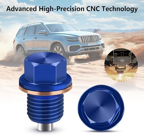 قابس تصريف الزيت المغناطيسي M14x1.5، ألومنيوم 7075، آلة CNC، مع غسالة نحاسية، بديل لسيارة Ford GM Hyundai KIA والمزيد من الموديلات المختارة (أحمر) in Kuwait