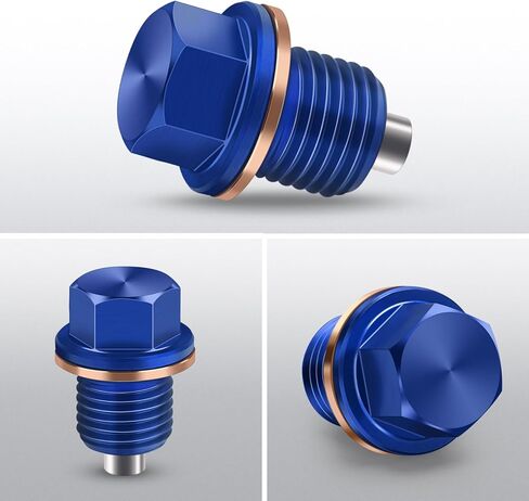 قابس تصريف الزيت المغناطيسي M14x1.5، ألومنيوم 7075، آلة CNC، مع غسالة نحاسية، بديل لسيارة Ford GM Hyundai KIA والمزيد من الموديلات المختارة (أحمر) in Kuwait