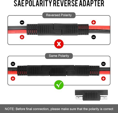 10AWG مقاوم للطقس بالطاقة الشمسية SAE مقبس الطاقة الجانبي منفذ SAE موصل سريع قابس توصيل وكابل تمديد موصل SAE للوحات الشمسية RVs شاحن بطارية مولد الدراجة النارية (1FT) in Kuwait
