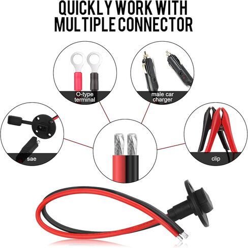 10AWG مقاوم للطقس بالطاقة الشمسية SAE مقبس الطاقة الجانبي منفذ SAE موصل سريع قابس توصيل وكابل تمديد موصل SAE للوحات الشمسية RVs شاحن بطارية مولد الدراجة النارية (1FT) in Kuwait