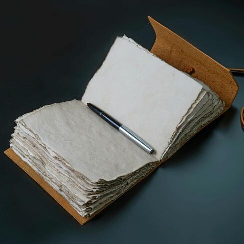 مجلة جلدية مصنوعة يدويًا من شجرة الحياة - ورق حافة عتيق مع 200 صفحة - دفتر كتابة مجلة جلدية مقاس 7 × 5 بوصات - دفتر رسم - مجلة للنساء والرجال - كتاب الظلال in Saudi Arabia