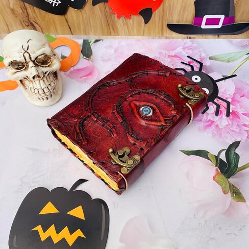 Hocus Pocus Book of Spells، كتب Grimoire Spell مع تعويذات حقيقية، ديكور ديكورات الهالوين الدعامة، كتاب الظلال الإملائية، هدايا ساحرة للنساء Spellbook مجلة جلدية ملزمة، Grimoire Witch (8x6) in Saudi Arabia