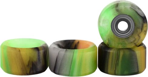 Teak Tuning Apex 61D Urethane Fingerboard Wheels - Slim Bowl Shaped, 7.5mm Diameter - ABEC-9 Stealth Bearings - Made in The USA - Grey & White Swirl Colorway in Kuwait