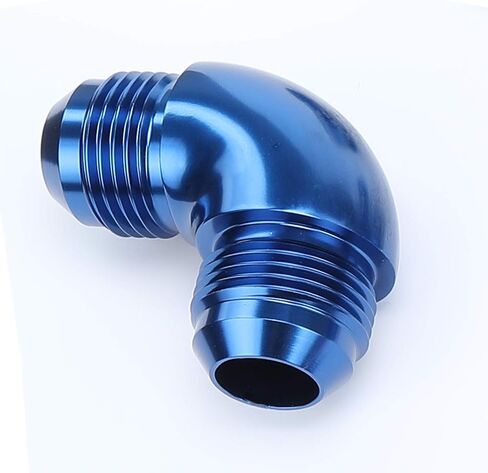 Aluminum 90 Degree Elbow -10 AN Male to 10AN Male Union Coupling Flare Fitting, AN10 One Piece Full Flow Adapter, Black in Saudi Arabia