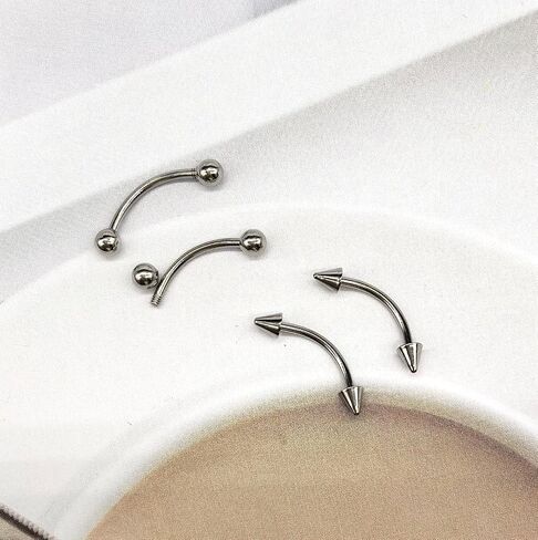 16-32Pcs 16G Titanium Steel Internal Thread Eyebrow Piercing Jewelry Curved Barbell Vertical Labret Lip Daith Rook Earrings Navel Belly Button Ring Piercing Jewelry 6mm/8mm/10mm/12mm in Saudi Arabia