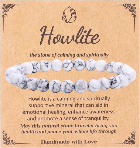 SONNYX Natural Stone Crystal Bracelet for Women Men - 6MM Semi-Precious Gemstone Beaded Bracelet Stretch Beads Bracelet Yoga Bracelets Jewelry in Kuwait