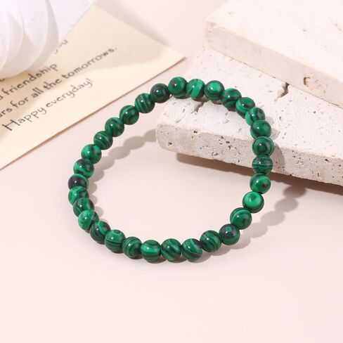 SONNYX Natural Stone Crystal Bracelet for Women Men - 6MM Semi-Precious Gemstone Beaded Bracelet Stretch Beads Bracelet Yoga Bracelets Jewelry in Kuwait