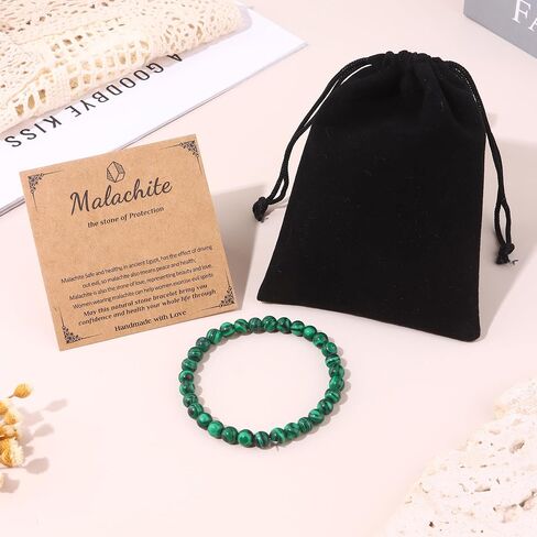 SONNYX Natural Stone Crystal Bracelet for Women Men - 6MM Semi-Precious Gemstone Beaded Bracelet Stretch Beads Bracelet Yoga Bracelets Jewelry in Kuwait