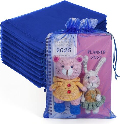 Organza Bags, Mesh Bags Drawstring 8x12 Inch, 50 PCS White Sheer Organza Bags, Large Wedding Gift Gags, Party Favor Bags, Fruit Protection Bags, Mesh Gift Bags Candy Goodie Bags for Christmas Birthday in Saudi Arabia