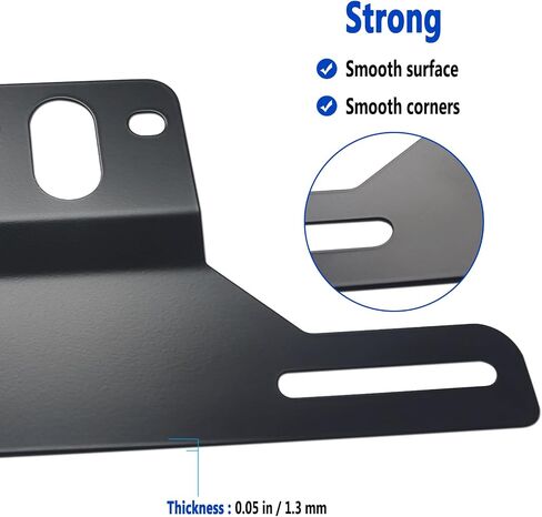 Aootf Trailer License Plate Bracket Holders- Stainless Steel Metal Car Tag Frame for Truck/RVs/Boats, 2 Pack Black Holder with Screw Caps and Reflective Strip in Kuwait