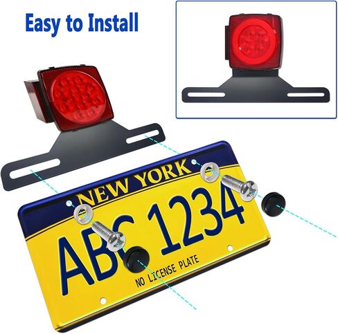 Aootf Trailer License Plate Bracket Holders- Stainless Steel Metal Car Tag Frame for Truck/RVs/Boats, 2 Pack Black Holder with Screw Caps and Reflective Strip in Kuwait