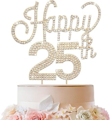 LINGTEER Happy 18th Birthday Gold Rhinestone Cake Topper - Cheers to 18th Birthday Eighteen Years Old Party Cake Centerpieces Topper Decorations Gift Sign. in Kuwait