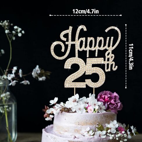 LINGTEER Happy 18th Birthday Gold Rhinestone Cake Topper - Cheers to 18th Birthday Eighteen Years Old Party Cake Centerpieces Topper Decorations Gift Sign. in Kuwait