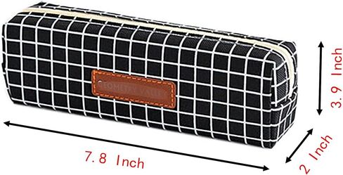 YIKANGHENG 2 Pcs Pen and Pencil Box, 7.8 Inch x 3.9 Inch x 2 Inch Soft Pencil Bag for Pen and Marker Storage and Holiday Gifts (Chequer) in Saudi Arabia