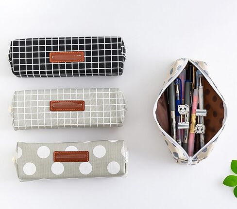 YIKANGHENG 2 Pcs Pen and Pencil Box, 7.8 Inch x 3.9 Inch x 2 Inch Soft Pencil Bag for Pen and Marker Storage and Holiday Gifts (Chequer) in Saudi Arabia