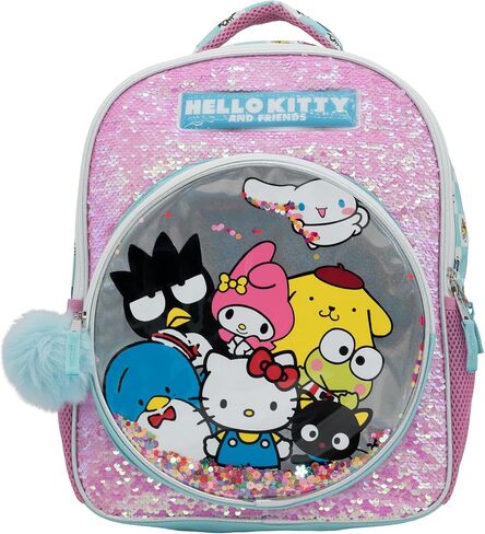 AI ACCESSORY INNOVATIONS Hello Kitty & Friends Girls Backpack, Sanrio Kawaii Book Bag, Flip Sequin 16" School Bag in Kuwait