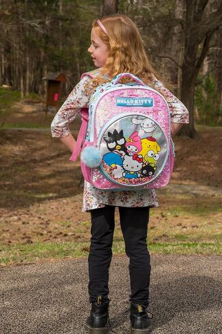 AI ACCESSORY INNOVATIONS Hello Kitty & Friends Girls Backpack, Sanrio Kawaii Book Bag, Flip Sequin 16" School Bag in Kuwait