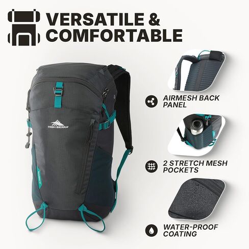 High Sierra Pathway 2.0 Backpack with Hydration Storage Sleeve, for Hiking, Biking, Camping, Traveling, Black, 75L in Kuwait