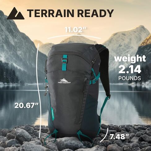 High Sierra Pathway 2.0 Backpack with Hydration Storage Sleeve, for Hiking, Biking, Camping, Traveling, Black, 75L in Kuwait
