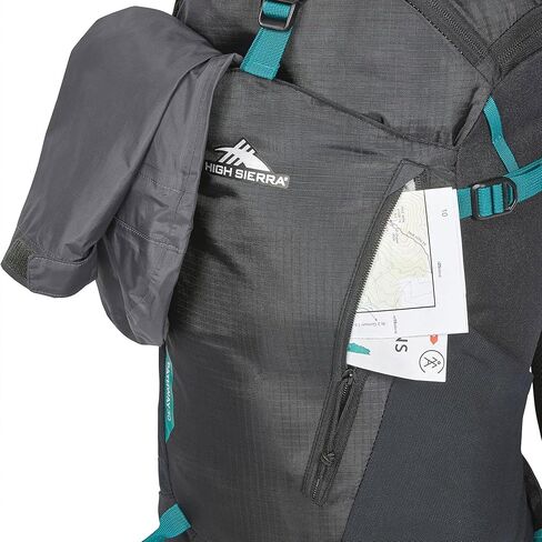 High Sierra Pathway 2.0 Backpack with Hydration Storage Sleeve, for Hiking, Biking, Camping, Traveling, Black, 75L in Kuwait