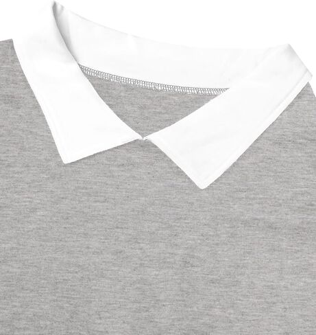 Remidoo Women's Contrast Collar Sweatshirt Casual Oversized Long Sleeve Pullover in Saudi Arabia