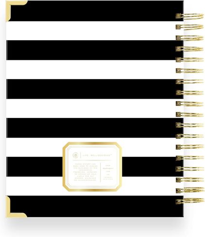 Day Designer 2025 Daily Planner – Premium Planner for Stylish Organization. Combines Monthly Calendar, Hourly Schedule, To-Do List, Gratitude, Goal Setting, Inspirational Quotes, Stickers & More. Elegant laminated Cover with Gold Accents (Black Stripe) in Saudi Arabia