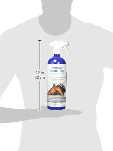 Vetericyn FoamCare Horse Shampoo | Equine Shampoo with Aloe to Promote Healthy Skin and Coat - Paraben Free - Cleans, Moisturizes, and Conditions Horse's Coat - Instant Foam Shampoo - 32-ounce in Kuwait