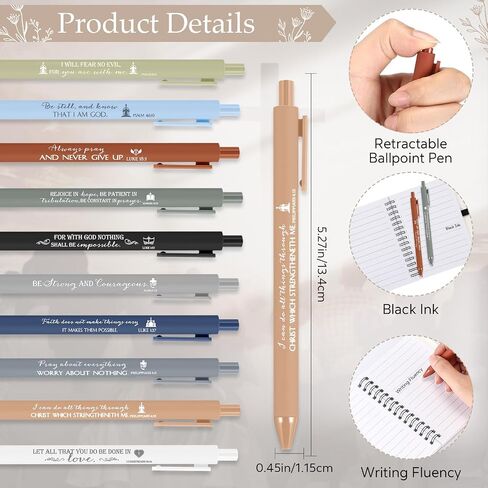 Kosiz 10 Sets Christian Journal Gifts Bulk Include Spiral Notebook with Bible Ballpoint Pen Aesthetics Boho Flowers Sign Religious Scripture Notepad for Church Pastor Sunday School (Morandi Color) in Saudi Arabia