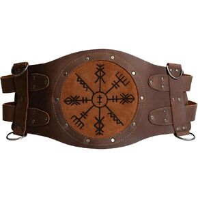 Hide & Play, Viking Belt with Adjustable Straps, Accessory for Cosplay, Rustic Belt, Costume Parties, LARPing, Full Grain Leather, Handmade, Bourbon Brown