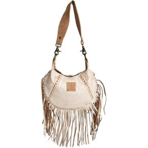 STS Ranchwear Womens Cremello Nellie Fringe White/Tan Leather Handbag Bag