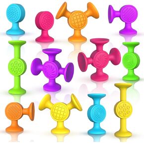 Bath Toys Suction Sensory Toys: 20 Pcs Silicone Suction Cup Toys - Bath Toys No Hole - Sensory Toys for Baby Toddlers