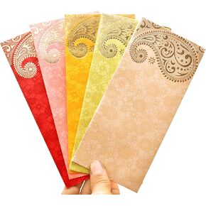 Elegant Money Gifting Envelopes Pack of 50 Cash Holder Designer Lifafa for Weddings, Invitations, Baby Shower Shagun Cash Gift of Prosperity Multi Color