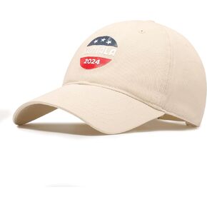 Kamala Harris 2024 Baseball Cap - Premium Quality Unisex Hat for Sun Protection and Support - Adjustable, 100% Cotton Beige