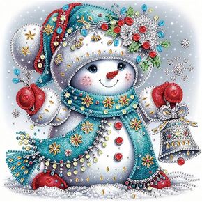 hill froeistung Special Shape Snowman Diamond Art Painting Kits for Adults,Winter Diamond Painting Kits for Beginners,Snowy Diamond Art Kits for Home Decor12×12inch/30×30cm