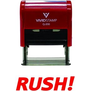 Rush Self Inking Rubber Stamp (Red Ink) - Medium