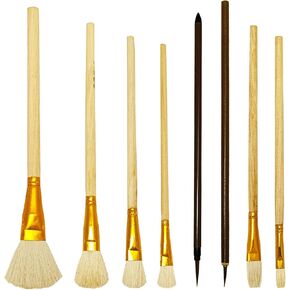 8Pcs Pottery Glaze Brushes, Wool Pottery Tools and Supplies, Underglaze Brushes for Pottery, Paintbrush Set for Kids Adults Students