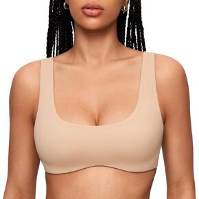INLYRIC Women's Natrelax Bralette with Support Double Lined Seamless Sexy Sports Bras for Low Impact Yoga