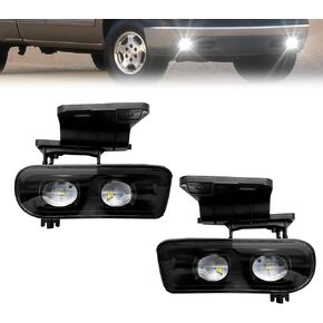 Fog Lights fit for 1999-2002 Chevy Silverado 1500 2500/2001 2002 Silverado 1500HD 2500HD 3500/2000-2006 Tahoe Suburban 1500 2500, A Pair Front Bumper Driving Fog Lamps with Clear Lens