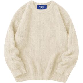 Aelfric Eden Oversized Sweaters Mohair Furry Sweater Crewneck Knit Casual Soft Pullover 2024 Trendy Outfits