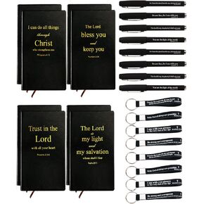 60 Pcs Christian Gifts Bulk,Bible Notebook,Christian Gifts for Women Bulk,Prayer Journal,Inspirational Pens,Bible Verse Keychain,Leather Journal,Religious Gifts,Christian Gifts for Women,Christian Gifts for Men,Bible Study Supplies for Teachers Students F