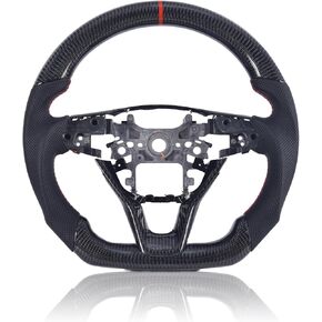 Carbon Fiber Steering Wheel for Honda Accord 11TH GEN 11 2022-2024, D-shaped Flat-bottom Nappa Perforated Leather Grip with Replacement Trim