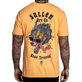 Sullen Trippin Short Sleeve Premium Fit Vintage Tattoo Skull Graphic T-Shirt for Men