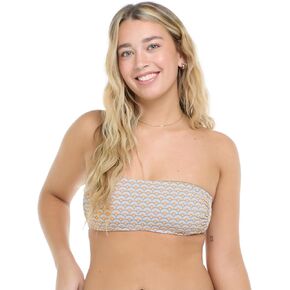 EIDON Women's River Bandeau Bikini Top Swimsuit with Adjustable Back